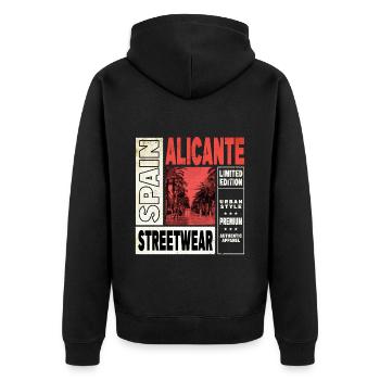Alicante Espagne Ville Skyline Maison de Vacances Amour - Veste à capuche bio Premium Unisexe - noir - Dos - Nico (187cm)