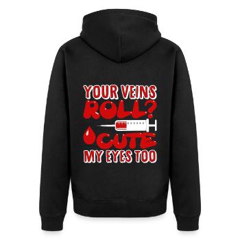 Phlebotomist Funny Phlebotomy Technician Nurse - Unisex Premium Bio Zip Hoodie - Schwarz - Hinten - Nico (187cm)