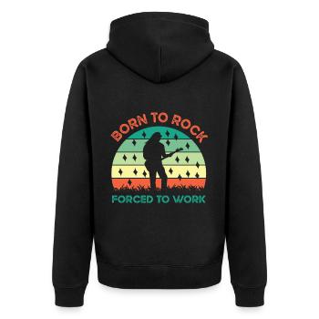 Rock Rocker Rockmusik Musiker - Unisex Premium Bio Zip Hoodie - Schwarz - Hinten - Nico (187cm)