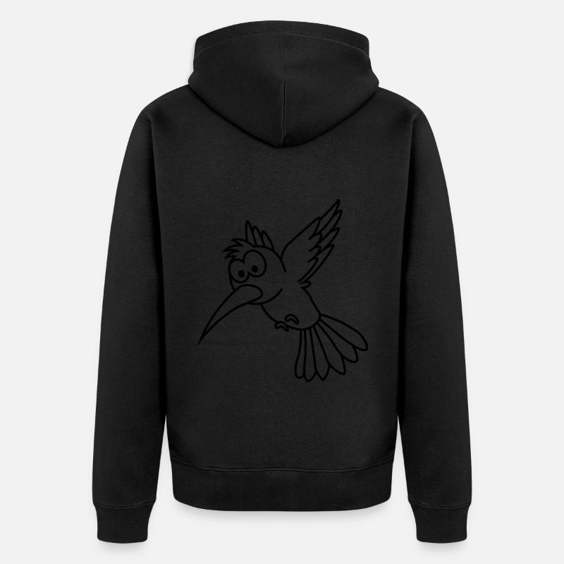 Colibri Comic Animal - Veste à capuche bio Premium Unisexe - noir