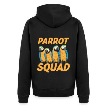 Parrot Squad Funny Parrot Lover - Unisex Premium Organic Zip Hoodie - black - Back - Nico (187cm)