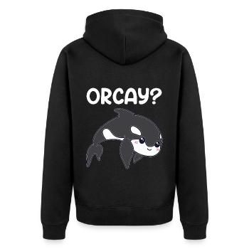 Orque épaulard épaulard cadeau - Veste à capuche bio Premium Unisexe - noir - Dos - Nico (187cm)