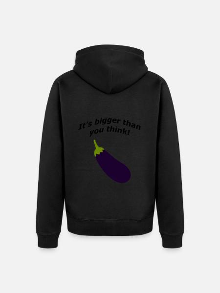 It's bigger than you think! - Unisex Premium Organic Zip Hoodie - black