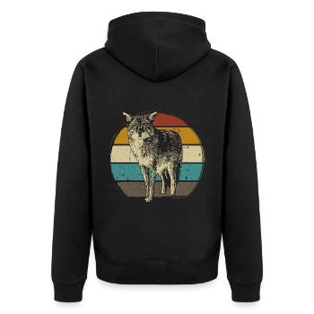 Coyote Coyote Animal Animal Sauvage - Veste à capuche bio Premium Unisexe - noir - Dos - Nico (187cm)