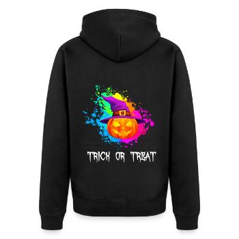 Astuce d’Halloween ou friandise Horror Pumpkin - Veste à capuche bio Premium Unisexe - noir - Dos - Nico (187cm)