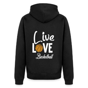 Es ist Basketball y'all - Unisex Premium Bio Zip Hoodie - Schwarz - Hinten - Nico (187cm)