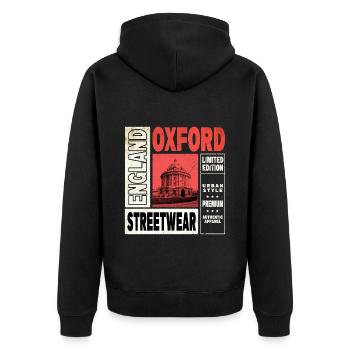 Oxford Angleterre UK City Skyline Accueil Amour - Veste à capuche bio Premium Unisexe - noir - Dos - Nico (187cm)