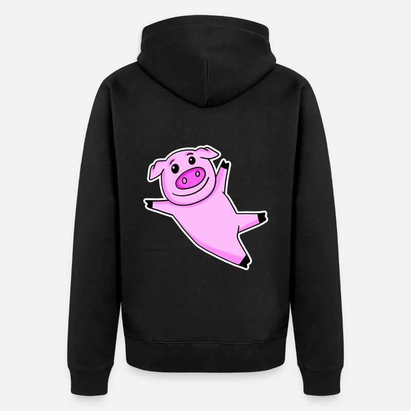 Cochon mignon - Veste à capuche bio Premium Unisexe - noir