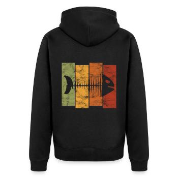 Arêtes de poisson pour pêcheurs, pêcheurs et enfants | Poissons - Veste à capuche bio Premium Unisexe - noir - Dos - Nico (187cm)