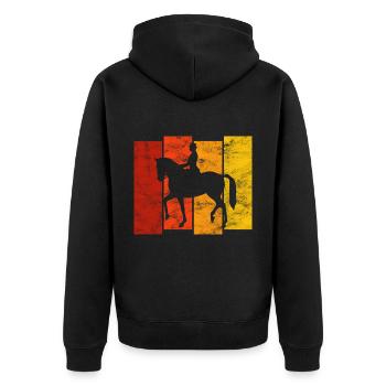 Dressage Cavalier de dressage Cheval d’équitation - Veste à capuche bio Premium Unisexe - noir - Dos - Nico (187cm)