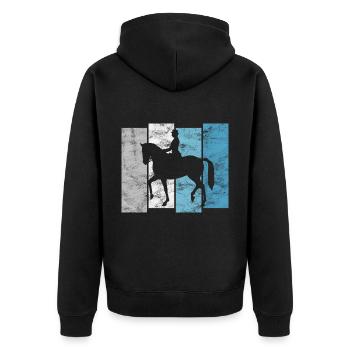 Dressage Cavalier de dressage Cheval d’équitation - Veste à capuche bio Premium Unisexe - noir - Dos - Nico (187cm)