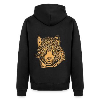 Jaguar Face Graphique Cool Big Cat Wild Animal Lover - Veste à capuche bio Premium Unisexe - noir - Dos - Nico (187cm)