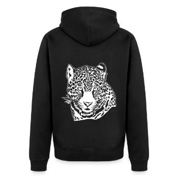 Jaguar Face Graphique Cool Big Cat Wild Animal Lover - Veste à capuche bio Premium Unisexe - noir - Dos - Nico (187cm)