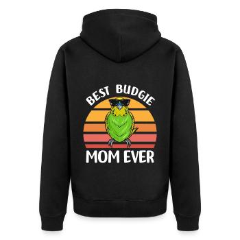 Budgerigar Animaux | Idée cadeau Oiseaux Oiseaux - Veste à capuche bio Premium Unisexe - noir - Dos - Nico (187cm)