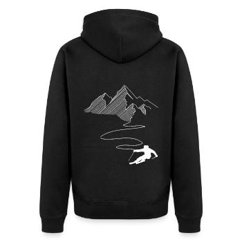 Montagne - Ligne sinueuse - Ski - (2) - Veste à capuche bio Premium Unisexe - noir - Dos - Nico (187cm)