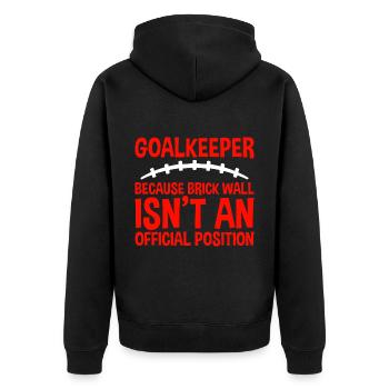 Because Brick Wall Isn't An Official Position 2 - Unisex Premium Organic Zip Hoodie - black - Back - Nico (187cm)