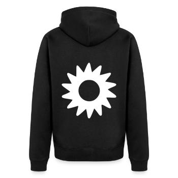 Soleil Dessin Nature Croquis Blanc - Veste à capuche bio Premium Unisexe - noir - Dos - Nico (187cm)