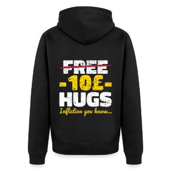 Étreintes sans inflation dire - Veste à capuche bio Premium Unisexe - noir - Dos - Nico (187cm)