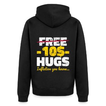 Idée cadeau Hugs sans inflation - Veste à capuche bio Premium Unisexe - noir - Dos - Nico (187cm)