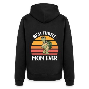 Tortoises - Unisex Premium Organic Zip Hoodie - black - Back - Nico (187cm)