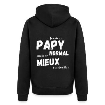 Je suis un papy normal humour grand-père cadeau - Veste à capuche bio Premium Unisexe - noir - Dos - Nico (187cm)
