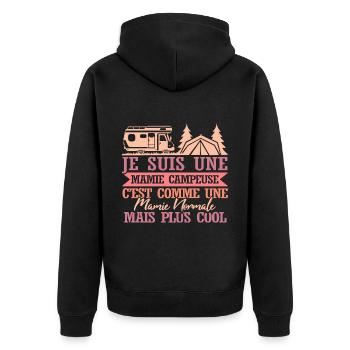 Mamie Campeuse Camping-Car Femme - Veste à capuche bio Premium Unisexe - noir - Dos - Nico (187cm)