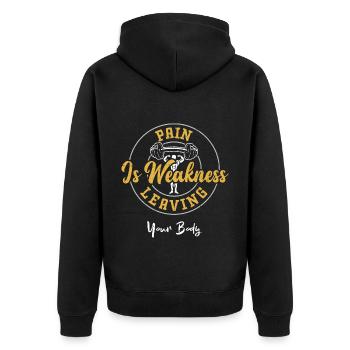 La douleur est une faiblesse qui quitte votre corps - Veste à capuche bio Premium Unisexe - noir - Dos - Nico (187cm)