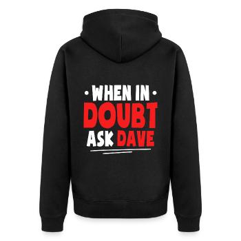 Drôle de chemise Dave - Veste à capuche bio Premium Unisexe - noir - Dos - Nico (187cm)