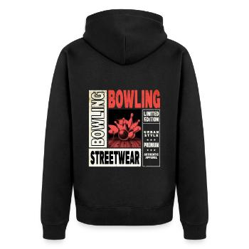 Bowling Bowling Bowling Ball Quilles Joueurs de bowling - Veste à capuche bio Premium Unisexe - noir - Dos - Nico (187cm)
