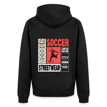 Joueur de football Joueur de football Fan Club sportif - Veste à capuche bio Premium Unisexe - noir - Dos - Nico (187cm)