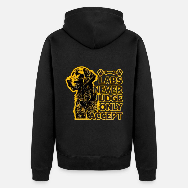 Labs never judge only accept - Unisex Premium Bio Zip Hoodie - Schwarz