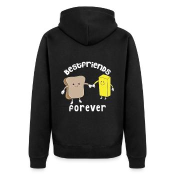 Best Friends Best Buds Best Friend - Unisex Premium Organic Zip Hoodie - black - Back - Nico (187cm)