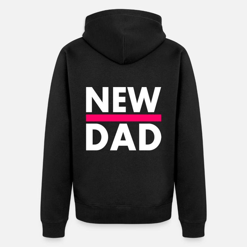 New dad - Unisex Premium Bio Zip Hoodie - Schwarz