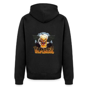 Vambier Vampire Beer Halloween Party Funny Costume - Unisex Premium Organic Zip Hoodie - black - Back - Nico (187cm)