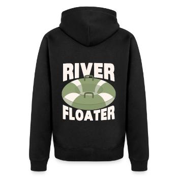 Rafting Wassersport - Unisex Premium Bio Zip Hoodie - Schwarz - Hinten - Nico (187cm)