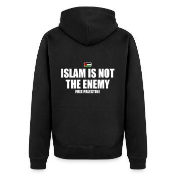 Free palestine Islam is not the enemy - Veste à capuche bio Premium Unisexe - noir - Dos - Nico (187cm)