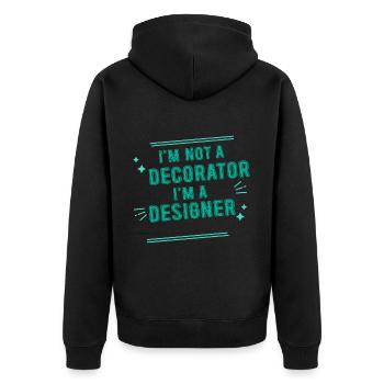 Je ne suis pas un décorateur, je suis un designer 4 - Veste à capuche bio Premium Unisexe - noir - Dos - Nico (187cm)