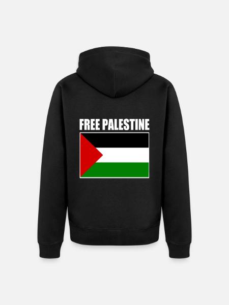 Free palestine - Unisex Premium Organic Zip Hoodie - black