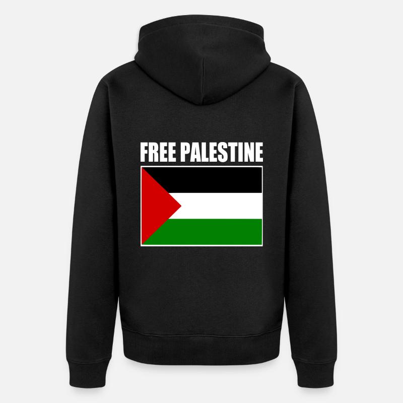 Free palestine - Veste à capuche bio Premium Unisexe - noir