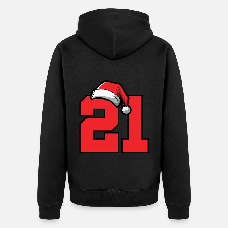 21 Numéro Noël - Veste à capuche bio Premium Unisexe - noir