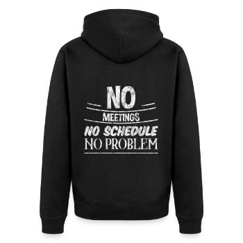 Pas de réunions, pas d’horaire, pas de problème 3 - Veste à capuche bio Premium Unisexe - noir - Dos - Nico (187cm)