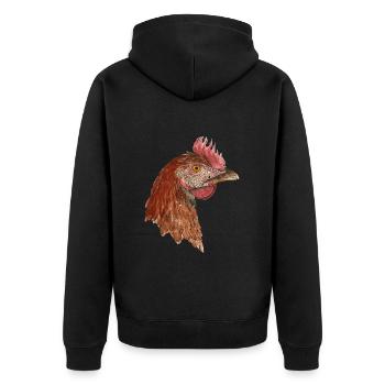 Poule Rhode Iceland Red Farmer Farmer - Veste à capuche bio Premium Unisexe - noir - Dos - Nico (187cm)