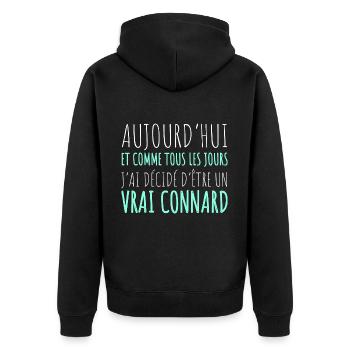 J' ai décidé d' être un vrai connard humour cadeau - Veste à capuche bio Premium Unisexe - noir - Dos - Nico (187cm)