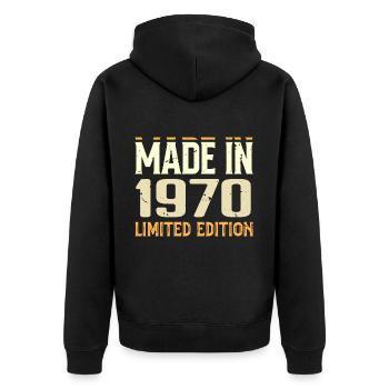 Cadeau Anniversaire 1970 Génial Depuis 1970 Retro - Veste à capuche bio Premium Unisexe - noir - Dos - Nico (187cm)
