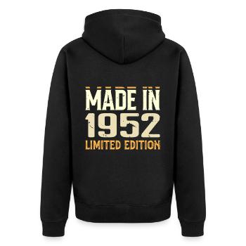 1952 Birthday Gift Awesome Since 1952 Retro - Unisex Premium Organic Zip Hoodie - black - Back - Nico (187cm)