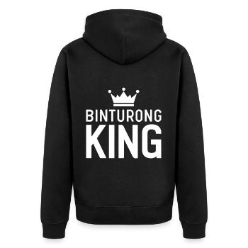 Binturong Bearcat Geschenk - Unisex Premium Bio Zip Hoodie - Schwarz - Hinten - Nico (187cm)