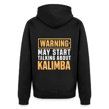 Idiophon Kalimba Geschenk - Unisex Premium Bio Zip Hoodie - Schwarz - Hinten - Nico (187cm)