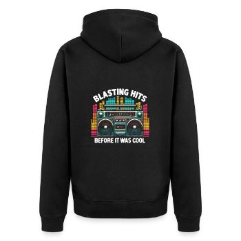 Blasting Hits Before It Was Cool Eighties Boombox - Veste à capuche bio Premium Unisexe - noir - Dos - Nico (187cm)