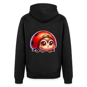 Ladybird - Unisex Premium Organic Zip Hoodie - black - Back - Nico (187cm)