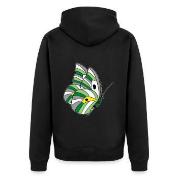 Schmetterling androphilia neutrois skoliosexual - Unisex Premium Bio Zip Hoodie - Schwarz - Hinten - Nico (187cm)